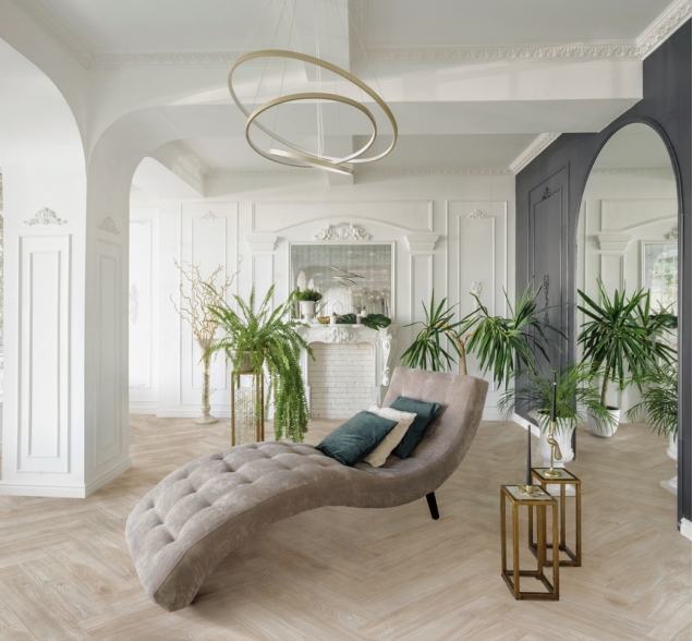 Виниловый ламинат SPC "Cronafloor" Herringbone Дуб Ницца (640*128*4,5 мм) — купить в Новосибирске