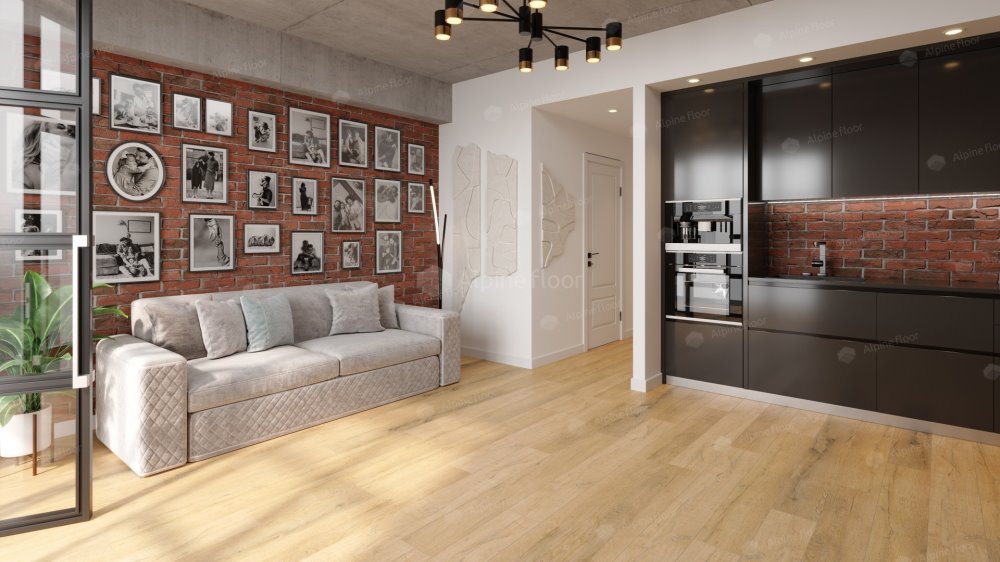 SPC Ламинат "Alpine Floor" Дуб медовый (1220*183*8 мм) — купить в Новосибирске