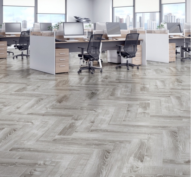 Виниловый ламинат SPC "Cronafloor" Herringbone Дуб Страсбург (640*128*4,5 мм) — купить в Новосибирске