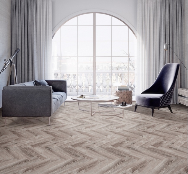 Виниловый ламинат SPC "Cronafloor" Herringbone Дуб Тулон (640*128*4,5 мм) — купить в Новосибирске