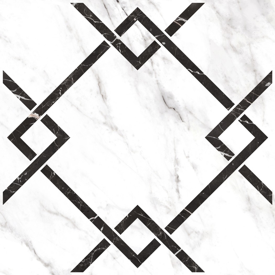 Керамогранит "Керамин" 600*600 Монте Р 7Д Орнамент Лаппатированный Белый — купить в Новосибирске