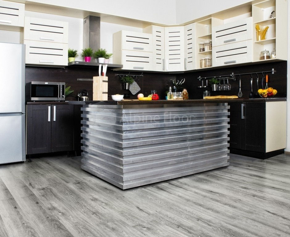 Замковая ПВХ плитка "Alpine Floor" Ясень Серый  (1220*183*4мм) — купить в Новосибирске