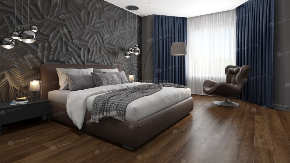 SPC Ламинат "Alpine Floor" Дуб шоколадный (1220*183*8 мм) — купить в Новосибирске