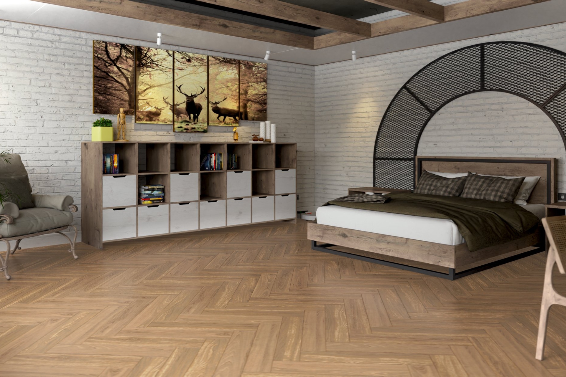 Инженерный паркет «Damy Floor» Натуральный (укладка елочкой) — купить в Новосибирске