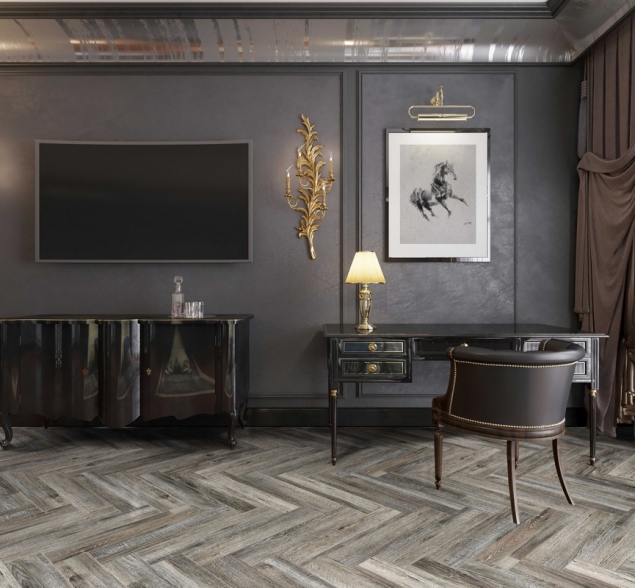 Виниловый ламинат SPC "Cronafloor" Herringbone Дуб Реймс (640*128*4,5 мм) — купить в Новосибирске