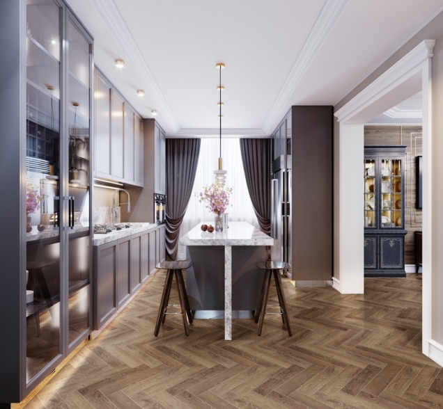 Виниловый ламинат SPC "Cronafloor" Herringbone Дуб Тулуза (640*128*4,5 мм) — купить в Новосибирске