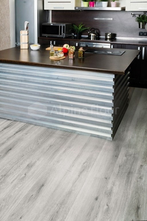 Замковая ПВХ плитка "Alpine Floor" Ясень Серый  (1220*183*4мм) — купить в Новосибирске