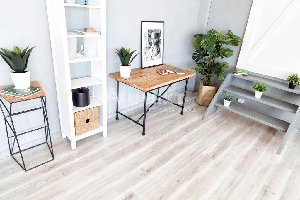 Замковая ПВХ плитка "Alpine Floor" Дуб выбеленный  (1220*183*4мм) — купить в Новосибирске
