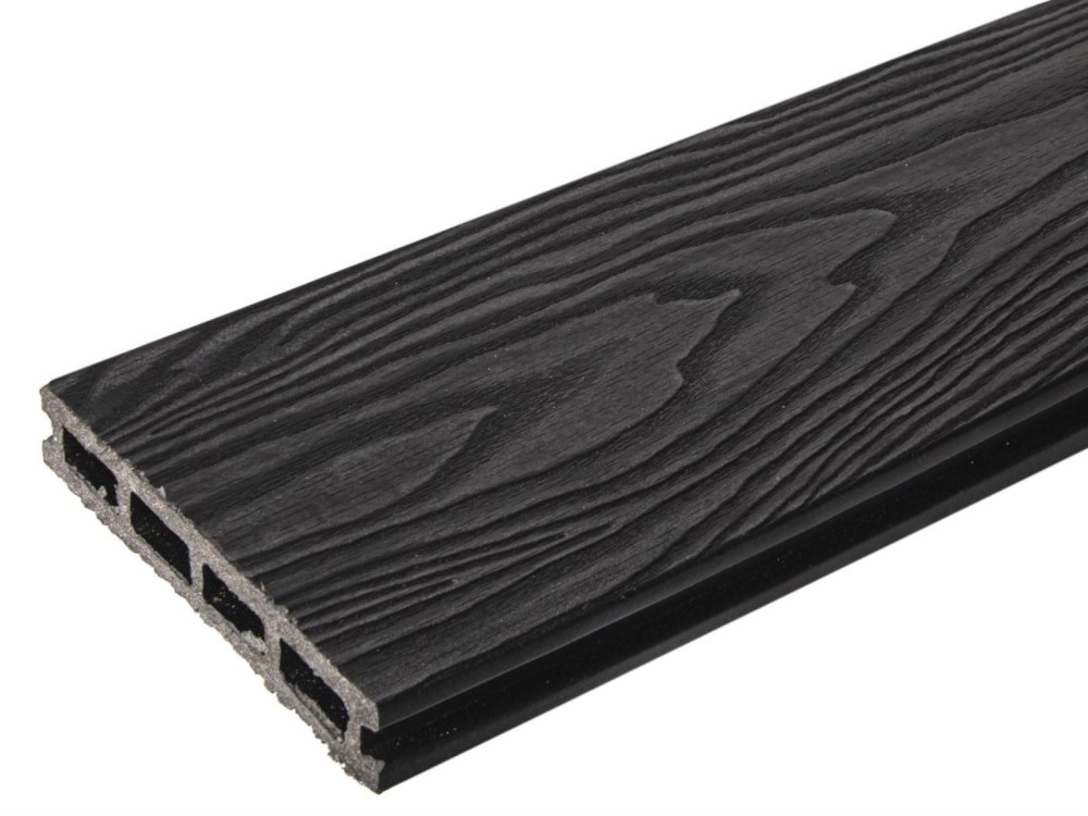 Террасная доска антрацит TalverWood 150*25мм 3D текстура дерева брашинг — купить в Новосибирске
